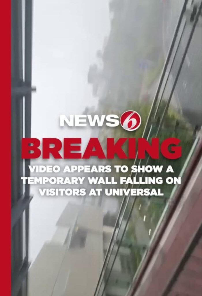 Video appears to show temporary wall falling on visitors at Universal Orlando