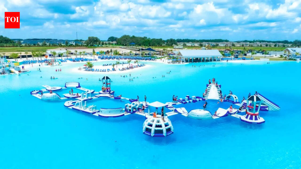 A Florida community near Tampa has America’s largest man-made lagoon, a 15-acre turquoise pool with a swim-up bar, kayaks, paddleboards and a floating obstacle course