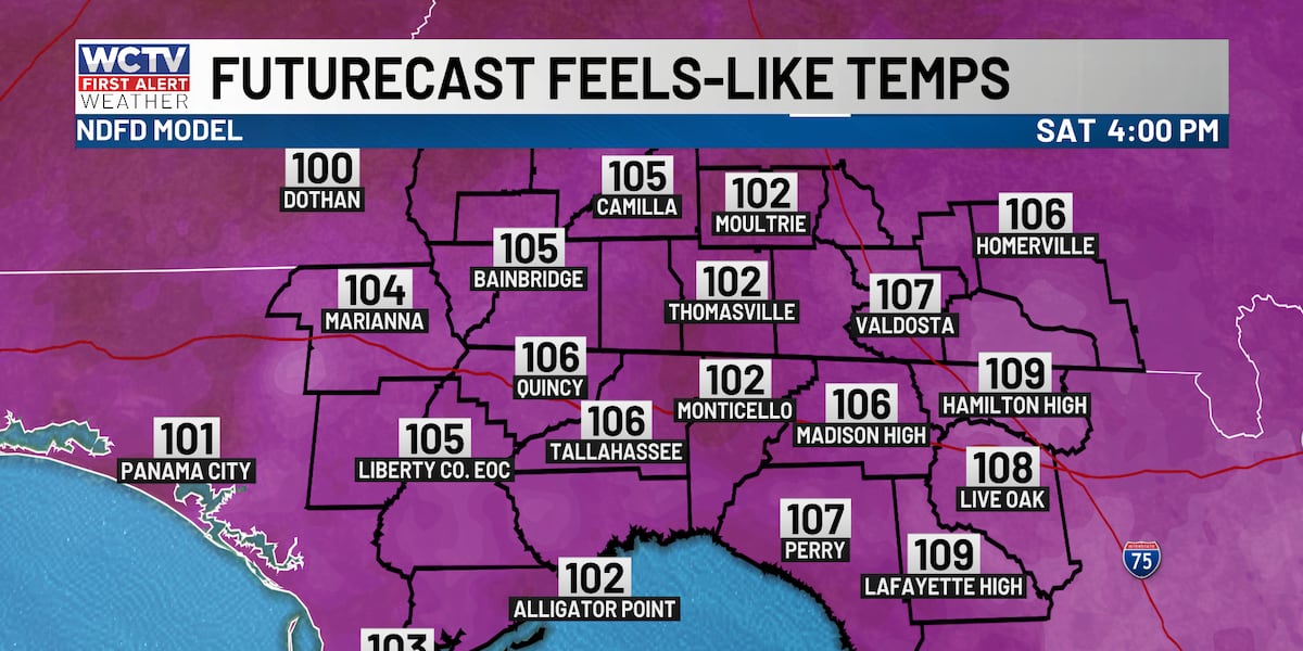 Flirting with record highs to start the weekend for Tallahassee, the Big Bend and South Georgia 🌡️