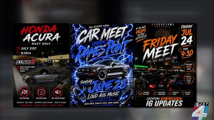Jacksonville Sheriff’s Office cracks down on illegal street racing ahead of weekend car meetups