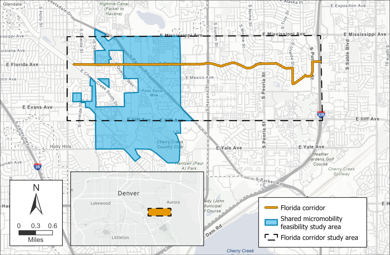 Map of the Florida Avenue corridor study area delineating the corridor study limits and shared micromobility feasibility study area.png
