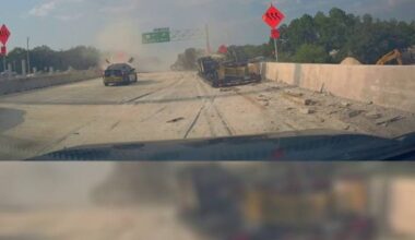 Dashcam shows semi-truck flip on I-95 South at MLK Pkwy in Jacksonville