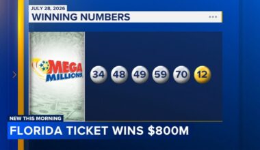 Single ticket sold in Florida wins $800 million Mega Millions jackpot; Powerball still up for grabs