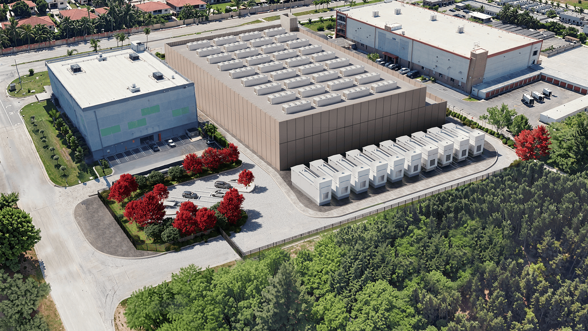 A rendering of the proposed Metrobloks data center under construction in western Miami-Dade. A rendering of the proposed Metrobloks data center under construction in western Miami-Dade.