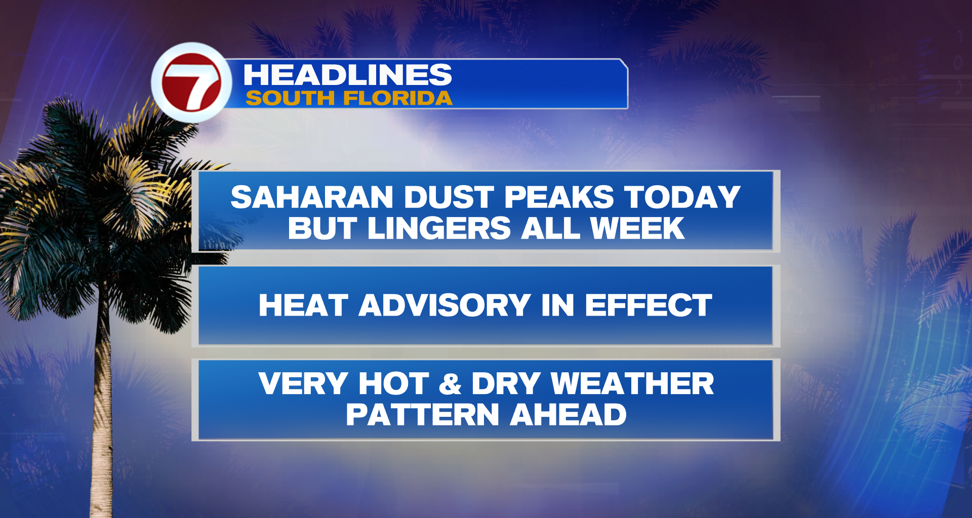 Very Dusty and Hot Days this Week - WSVN 7News | Miami News, Weather, Sports