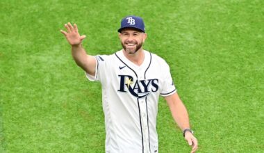 Tampa Bay Rays retire Evan Longoria's No. 3 jersey
