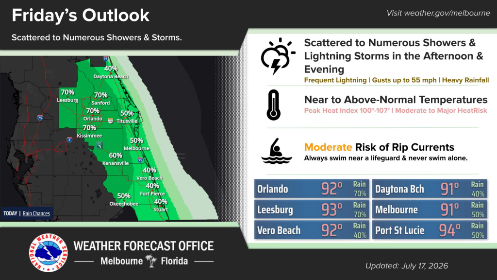 More afternoon showers, storms and heat across Central Florida – Orlando Sentinel