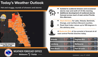 Hot, humid temperatures with chances for showers and storms – Orlando Sentinel