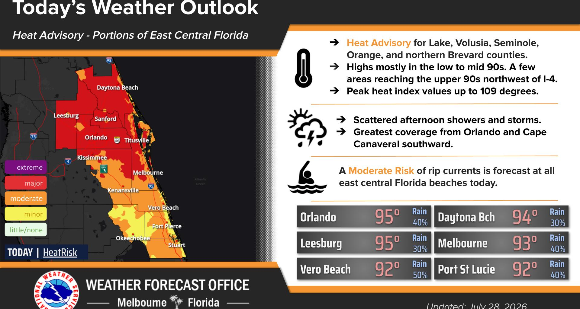 Heat advisory across Central Florida as temps are hot and humid – Orlando Sentinel