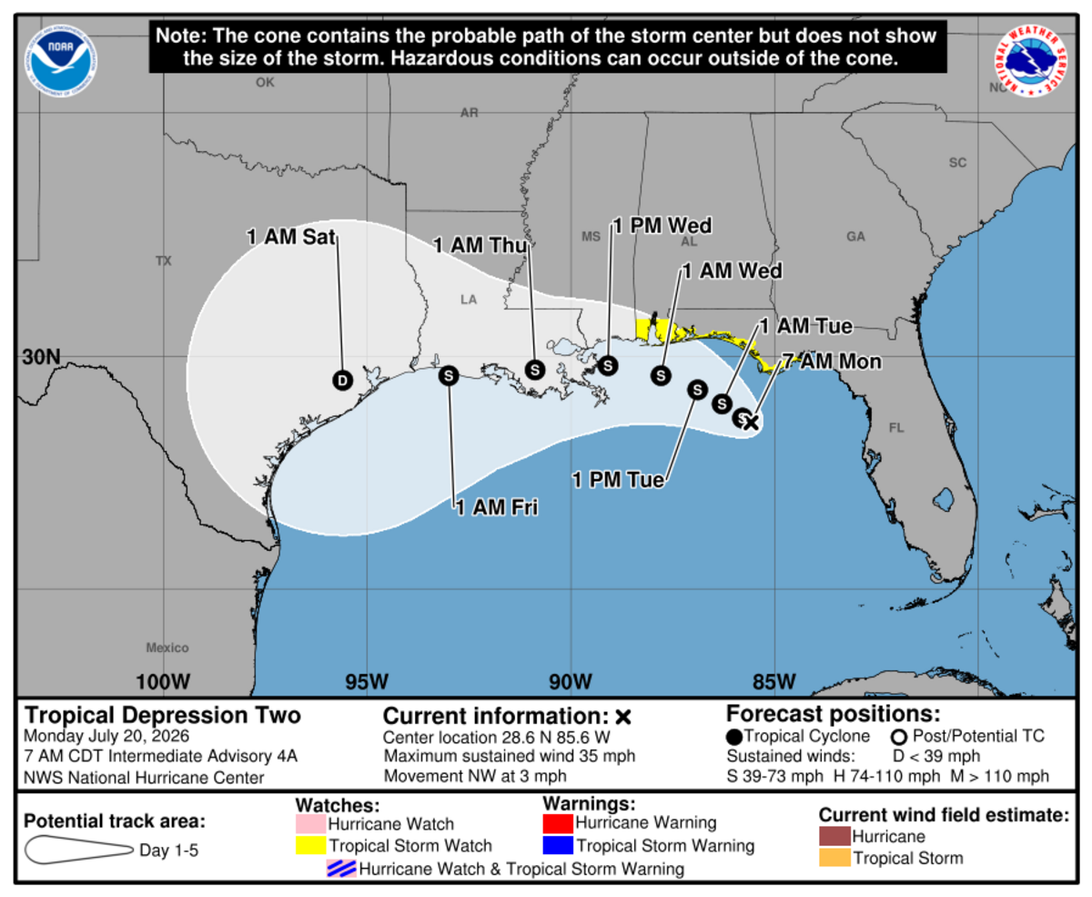 Tropical Storm Bertha could form Monday morning, forecasters said.