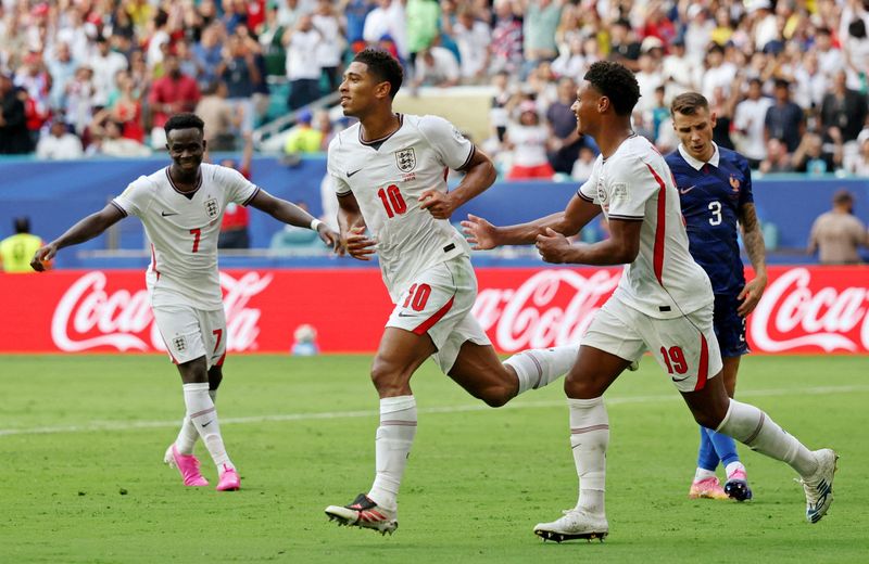 Soccer-England survive France fightback to secure third place in Miami goalfest