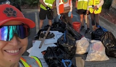 Members of the Ponte Vedra Litter Crew are seen with the trash they collected.