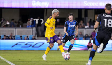 Image of Antoine Griezmann in his MLS debut vs. San Jose.