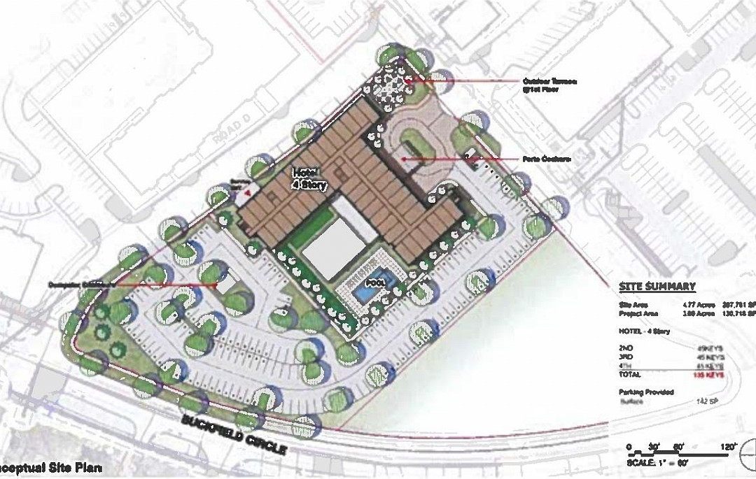 Four-story, 143-room hotel proposed near The Village at Seven Pines