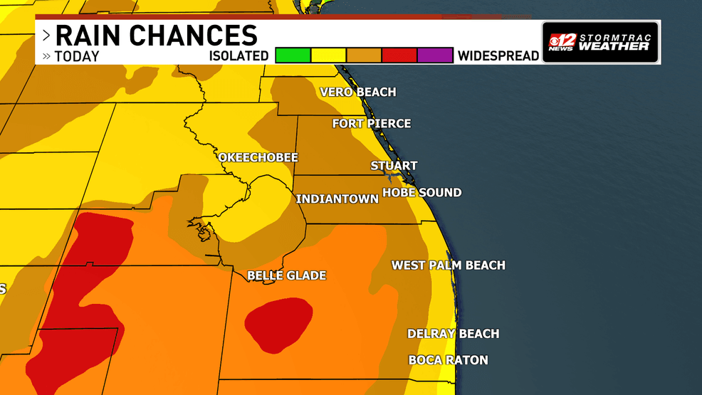 Scorching temperatures dominate as rain chances dip across South Florida. (WPEC)