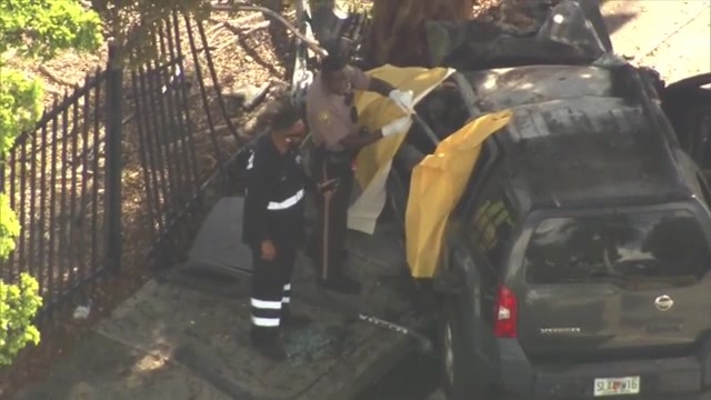 Driver killed after SUV crashes, catches fire in NW Miami-Dade - WSVN 7News | Miami News, Weather, Sports