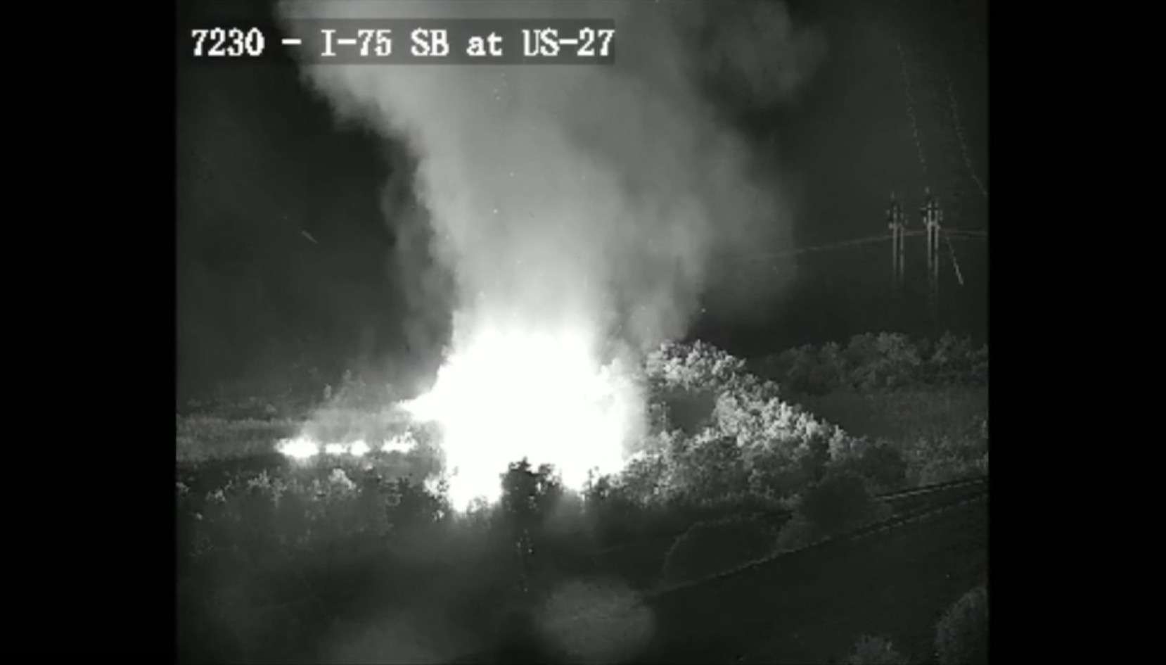225-acre brush fire shuts down US 27 from I-75 to Griffin Road, is 60% contained - WSVN 7News | Miami News, Weather, Sports