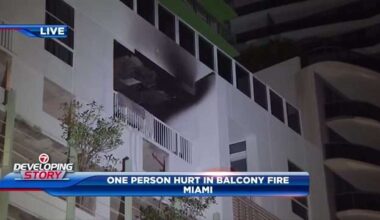 Fire ignites in balcony of Edgewater high-rise; resident hurt while fleeing apartment - WSVN 7News | Miami News, Weather, Sports