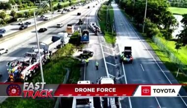 Dump truck hits guardrail, spills sand on Palmetto Expressway in Miami Lakes, shutting down NB ramp at NW 154th St. - WSVN 7News | Miami News, Weather, Sports