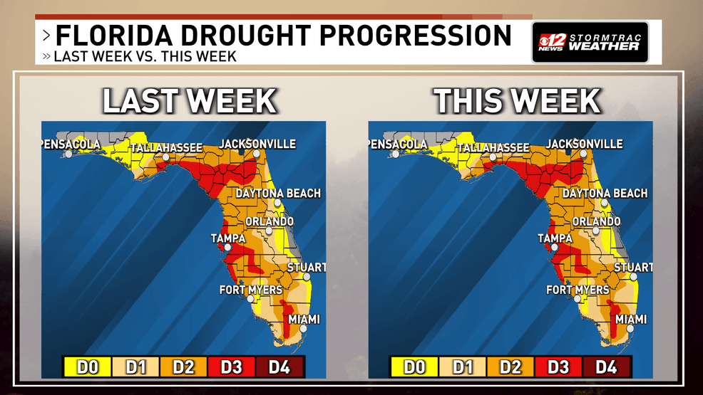 {p}South Florida drought monitor largely unchanged, worsens slightly inland. (WPEC){/p}