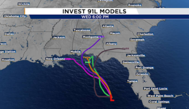Formation potential increasing in the Gulf, Central Florida trends drier