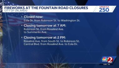 Fireworks at the Fountain 2026: Road closures and traffic tips