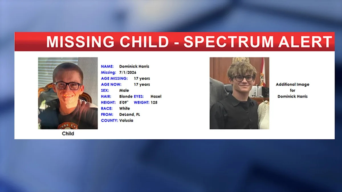 Florida Spectrum Alert: Authorities search for missing 17-year-old last seen in DeLand