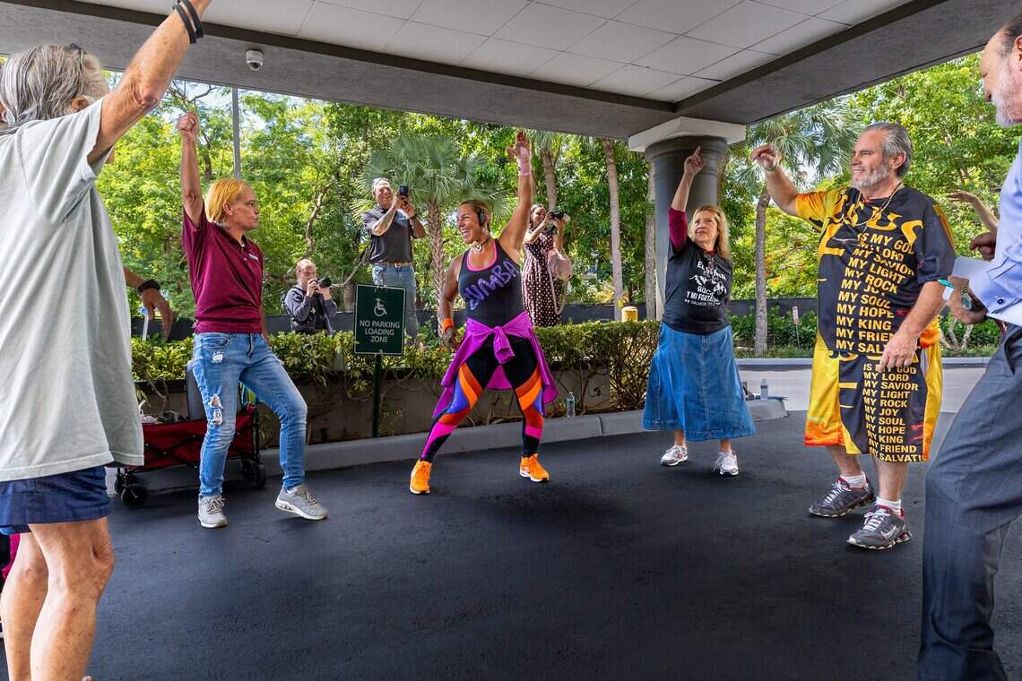 A former hotel helps Miami's homeless seniors. See how they celebrated its first year