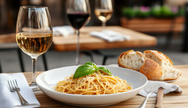 a plate of Italian food