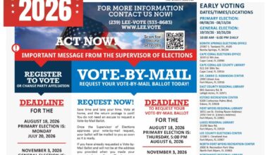 Lee County Supervisor of Elections begins mailing 2026 Elections Notice - FORT MYERS