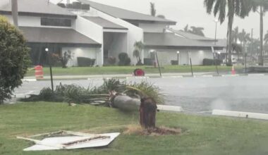 Severe storm causes power outages and damage around Bell Tower in Fort Myers
