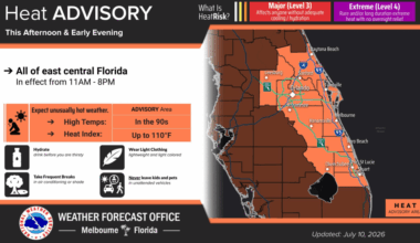 Heat advisory returns to Central Florida from 11a to 8p – Orlando Sentinel