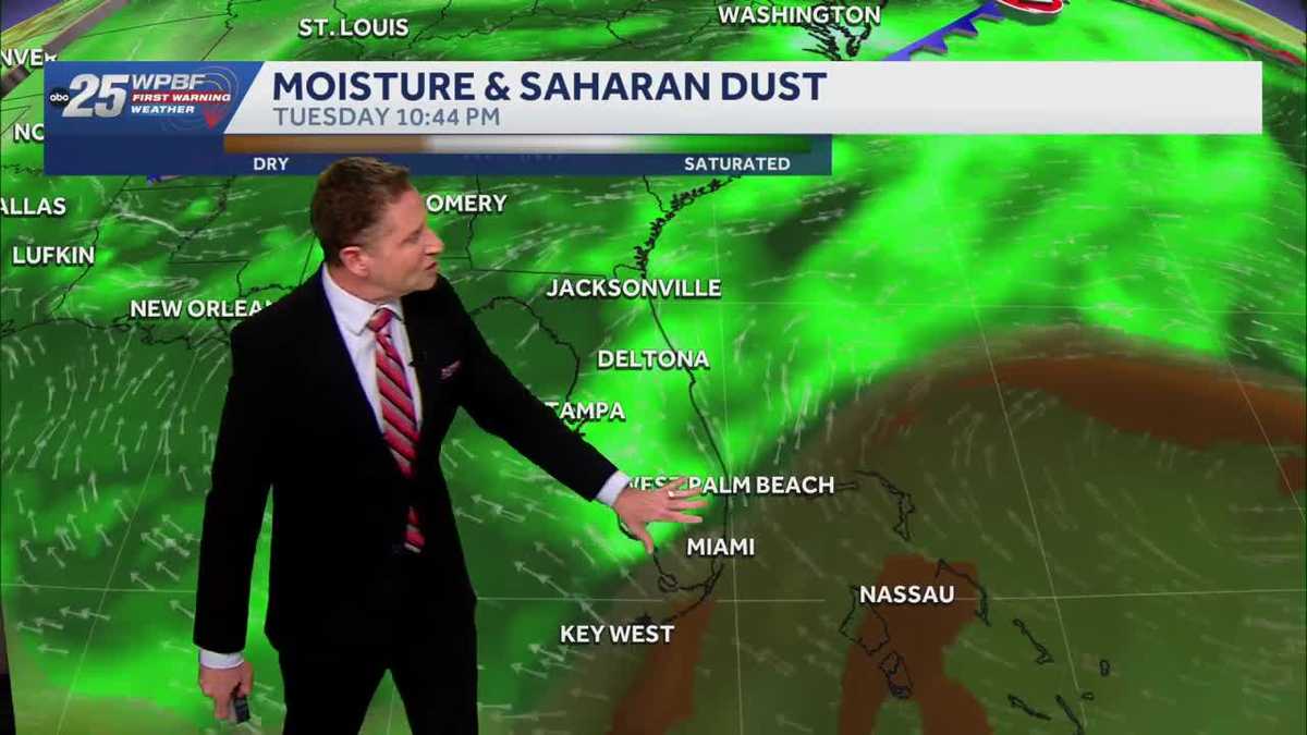 Saharan Dust heading toward South Florida