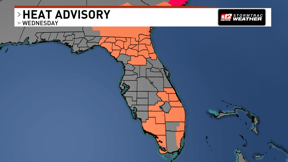 A Heat Advisory is in effect across the state for the remainder of the afternoon. (WPEC)
