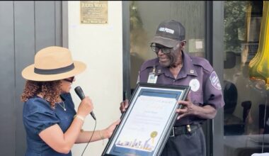 100th birthday celebration for retiring Miami security guard, World War II veteran – NBC 6 South Florida