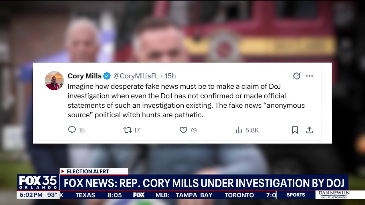 Congressman Cory Mills under investigation by DOJ: FOX News