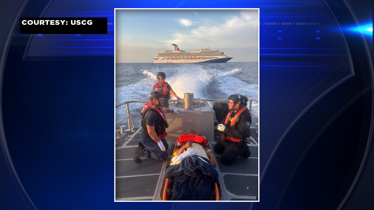 USCG evacuates woman who had pregnancy complications from cruise ship - WSVN 7News | Miami News, Weather, Sports