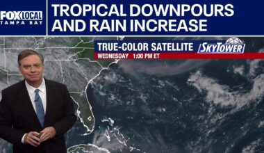 Tropical downpours and rain chances increase