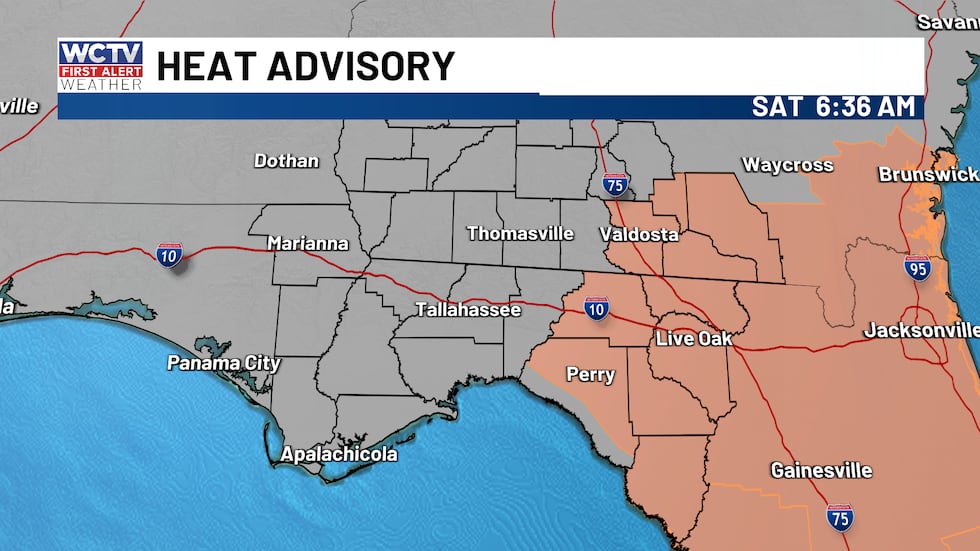 Eastern Big Bend is under a heat advisory through this evening.
