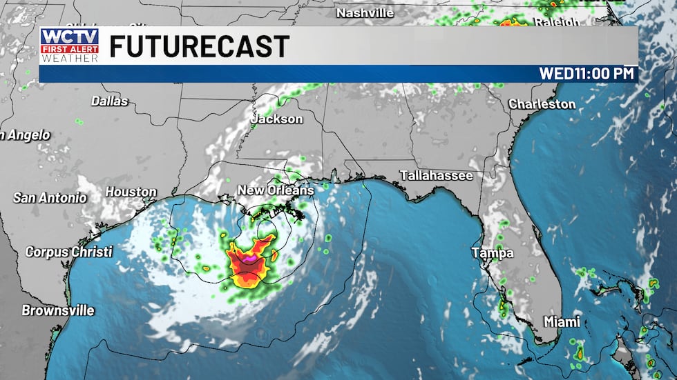 Showers and storms are possible through the afternoon as Bertha moves east throughout the day.