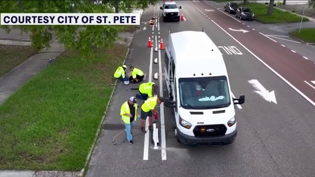 St. Petersburg rolls out new bike lane barriers