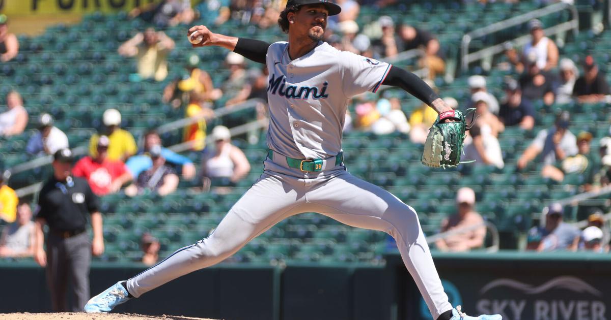 Miami Marlins pitcher Eury Pérez removed after throwing 7 perfect innings against Athletics | MLB