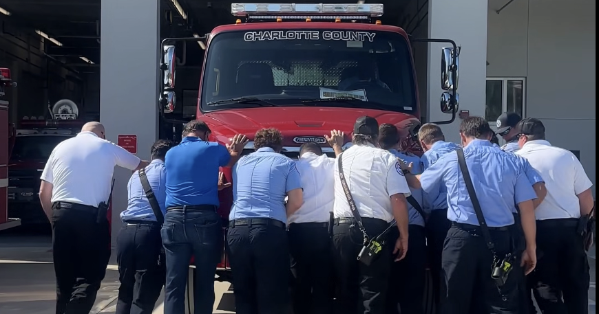 Charlotte County Fire 'pushes in' new fire truck | Port Charlotte News