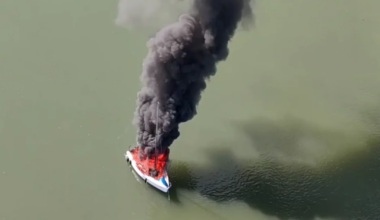 Crews on scene extinguishing boat fire near Hurricane Pass, one injury reported | Lee County
