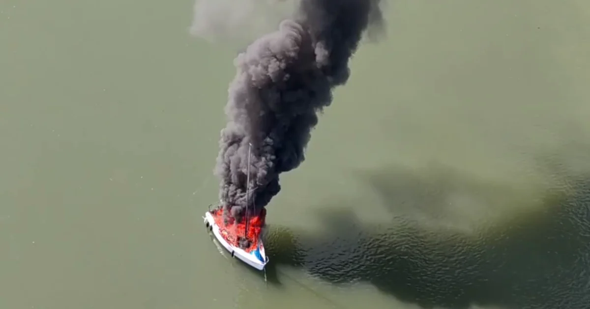 Crews on scene extinguishing boat fire near Hurricane Pass, one injury reported | Lee County