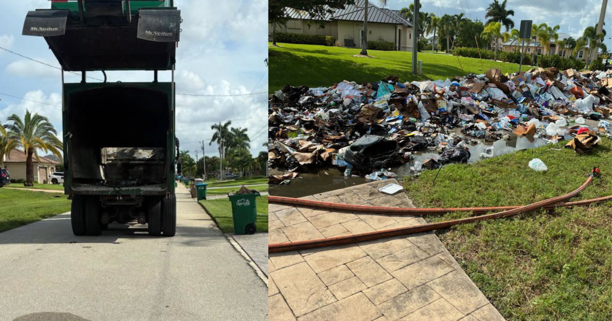 Garbage truck fire forces load dump on Cape Coral street | Lee County