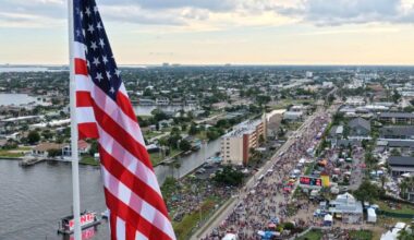 Cape Coral removes giant 250-foot flag for urgent repairs | Lee County