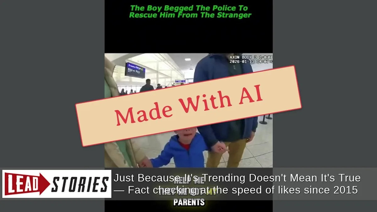 Fact Check: FAKE Bodycam Footage Shows Kidnapped Child Being Rescued At Orlando Airport -- Made With Google AI