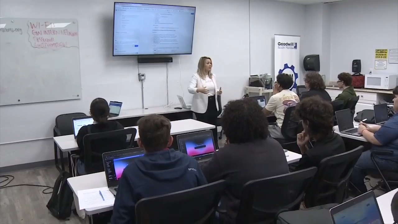 Goodwill South Florida gives students hands-on experience with AI to prepare them for the future workforce - WSVN 7News | Miami News, Weather, Sports
