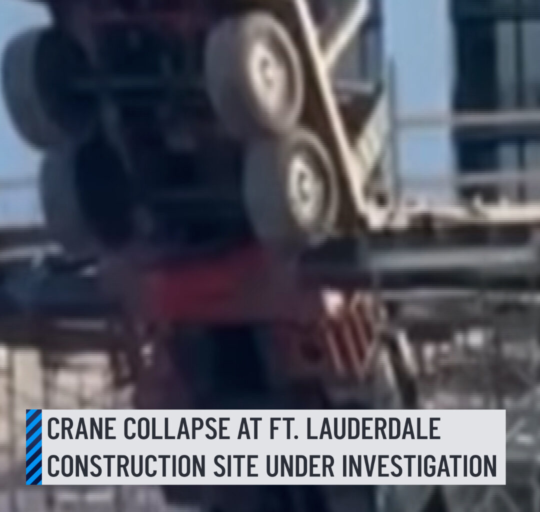 A crane collapse at a construction site in Fort Lauderdale is being investigated, officials said. The collapse happened at the site of the new YMCA building. Fire rescue photos showed the crane truck stuck up in the air and the crane portion collapsed onto a building at the site. #crane #fortlauderdale #florida #truck #building